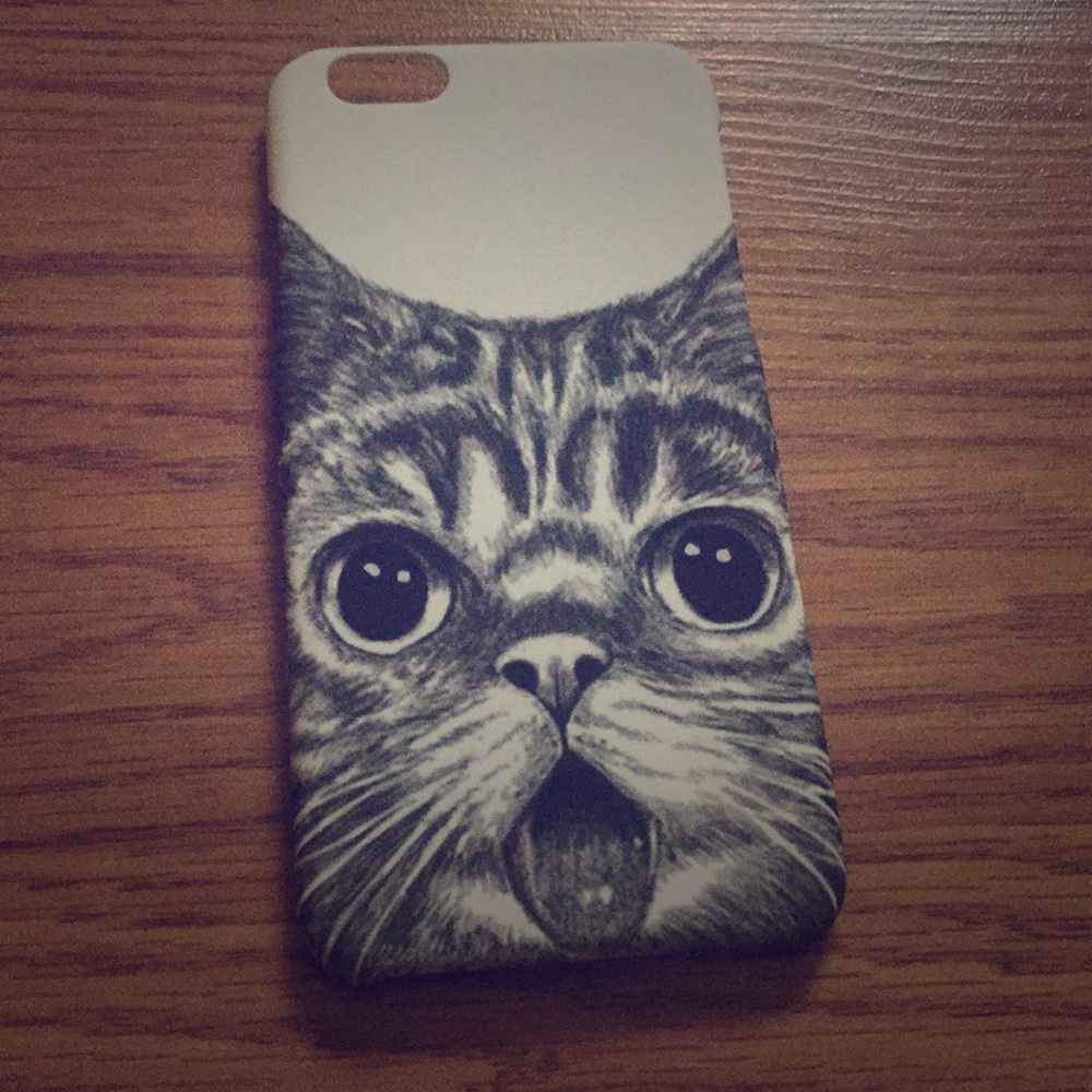 Cute IPhone 6/6s Cat Hard Case, Black and White